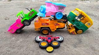 In the ground tractor, jcb, auto rickshaw, road roller, train find toy and body part attachment