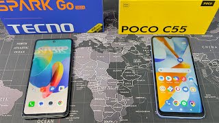 Tecno Spark Go 2024 🔥 🆚 Poco C55 ⚡️ Unboxing 🔥 Comparison 🔥 Under 7000 Smartphones
