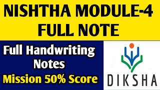 Nishtha Training Module 4 Notes ll Nishtha Module 4 Full Handwriting Notes ll Nishtha Training