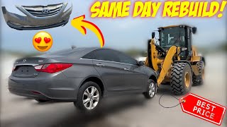 I Bought A Wrecked Hyundai Sonata From Copart & Bought All The Parts Needed To Fix It The Same Day