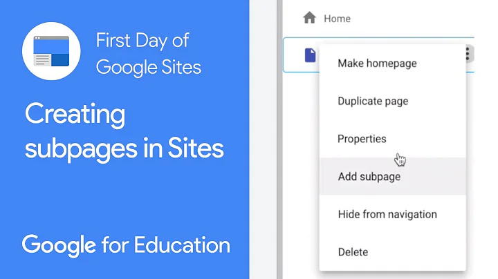 How to Create a Subpage in Google Sites