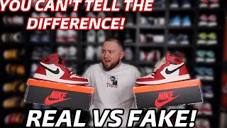 REAL VS FAKE COMPARISON OF THE AIR JORDAN 1 “LOST AND FOUND” BE CAREFUL! THEY ARE GETTING CLOSER!