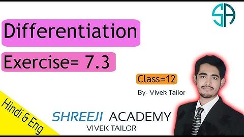 Differentiation/chapter7/Exercise7.3(question 1 to 6)/class12/RBSE/maths/By: Vivek Tailor