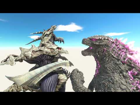Godzilla Team vs Monster X Team! 10 Godzillas Fight 10 Mixed Titans - Animal Revolt Battle Simulator