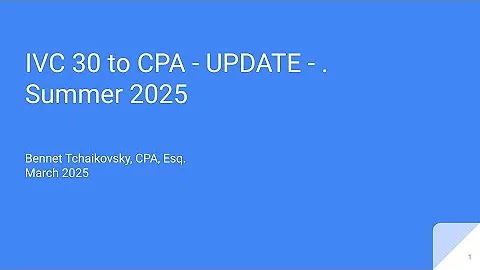 Irvine Valley College- Summer 2025 Accounting Course Offerings - IVC 30 to CPA