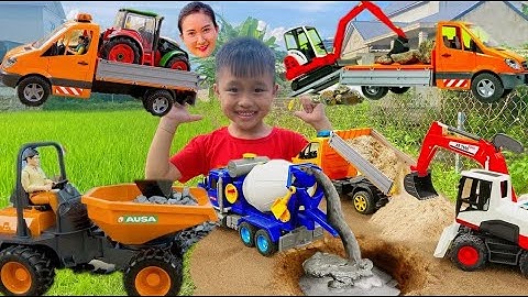Changcady và em Tube tổng hợp video xe máy xúc giải cứu các con vật. Đồ chơi xe ben đổ đất, cần cẩu