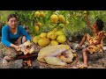 Picking natural fruit in jungle- Big chicken curry so delicious for lunch of survival