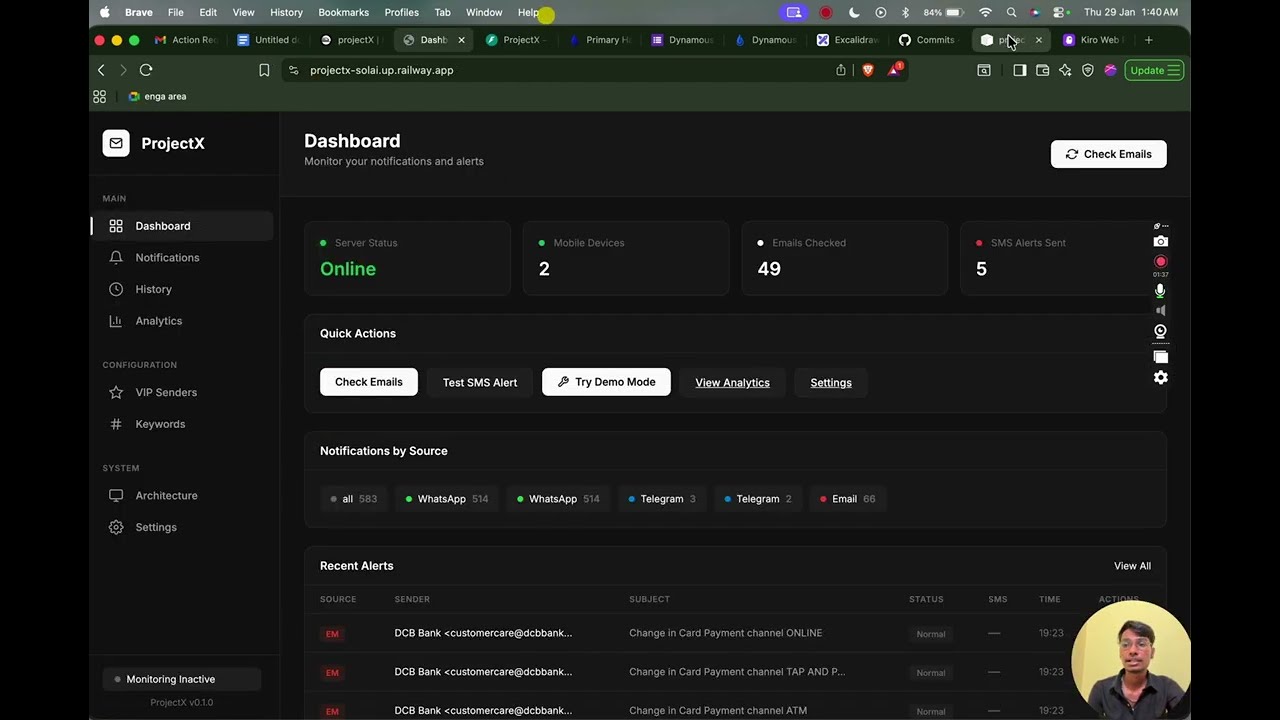 ProjectX - AI-Powered Smart Notification Bridge | Dynamous x Kiro Hackathon