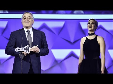 Jennifer Lawrence Presents the Excellence in Media Award to Robert De Niro