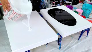 Which Base will Make the Colors POP!? DOUBLE Canvas Swipe! - Acrylic Pouring