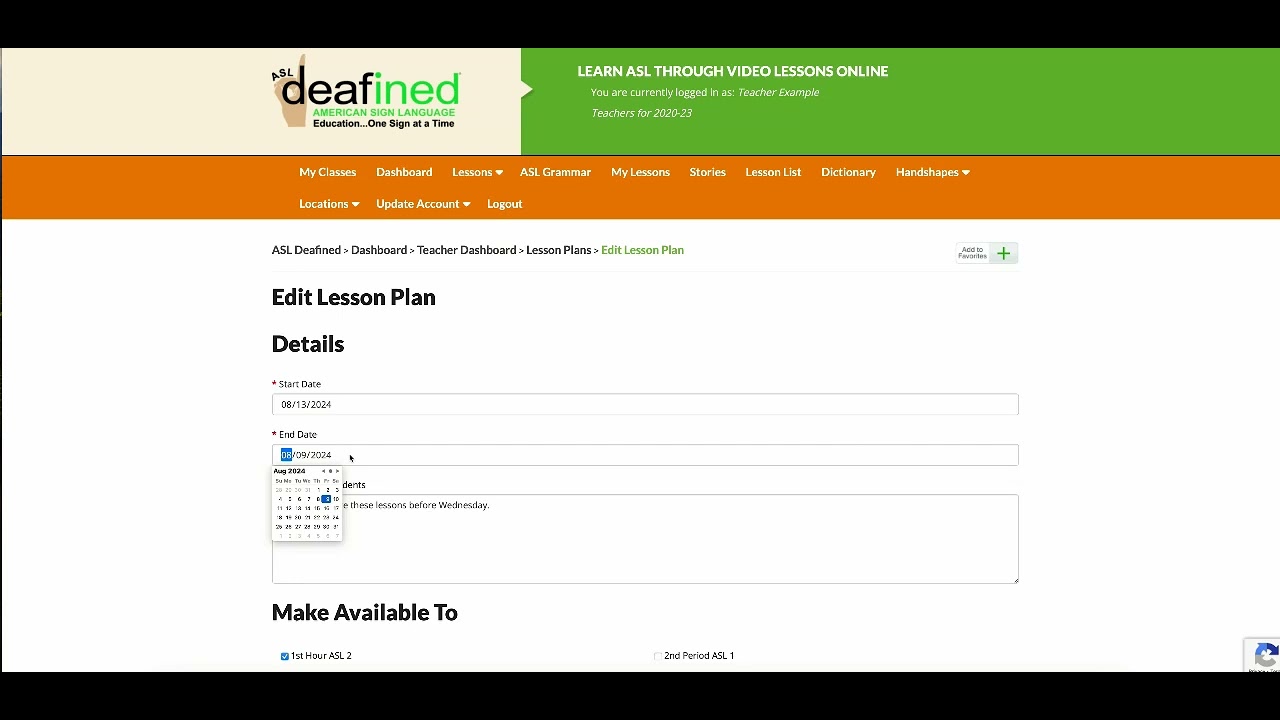 ASLdeafined: Editing an Existing Lesson Plan - YouTube