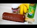 Banana Nutella 2-Ingredient Ice Cream in a Pringles Container! Giant Popsicle 材料2つでジャイアント・アイスキャンディー