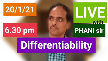 Differentiability Live Studyhour LIVE NOW with PHANI sir