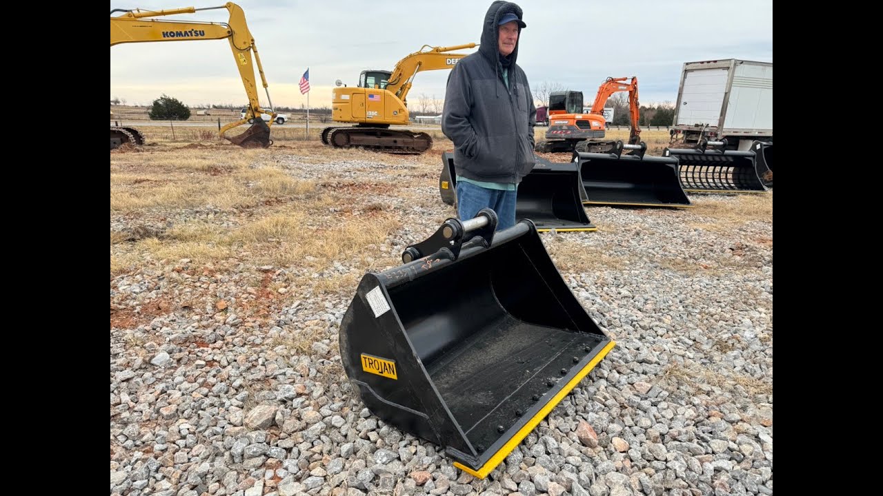 48" Trojan trackhoe Bucket For Sale With 50mm Pins Included YouTube