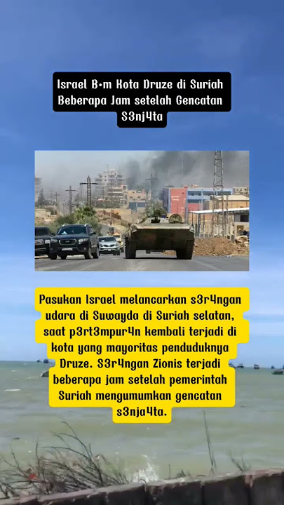 Israel B•m Kota Druze di Suriah Beberapa Jam setelah Gencatan S3nj4ta⁉️😱 #shorts