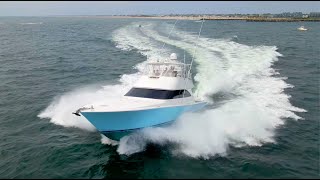 Beautiful Viking Yacht Shows Off Exiting Manasquan Inlet | Manasquan Inlet Boats / Choppy Seas