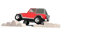 Virtual CRASH | Jeep with Rigid Body Wheels