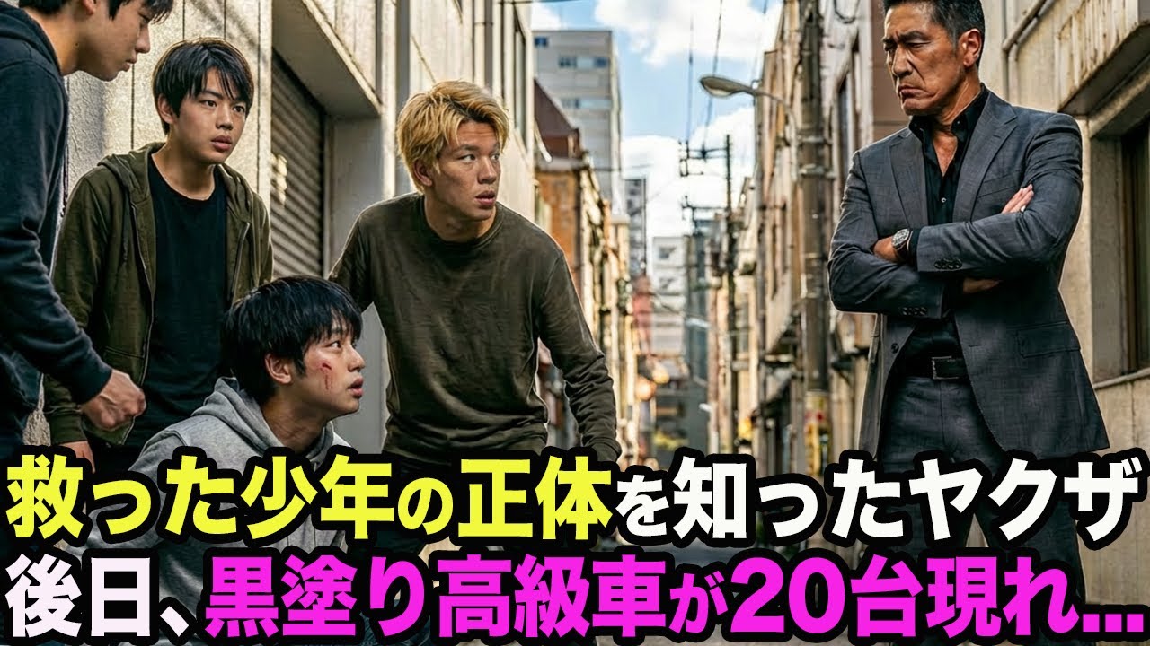少年をイジメから助けたヤクザ。彼の名前を聞いた時、まさかの事実が発覚→２週間後、少年の自宅に20台の高級車が...【感動する話】