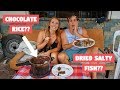 CANADIAN GIRL Eats FILIPINO Fish With Chocolate Rice! (PHILIPPINES UNIQUE FOOD)