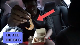 BUG  in food PRANK!!!! ( HE ATE ALL THE FOOD 😱)