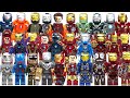 All iron man suits mark 1  85 iron man 1 to avengers endgame tony stark unofficial lego minifigures