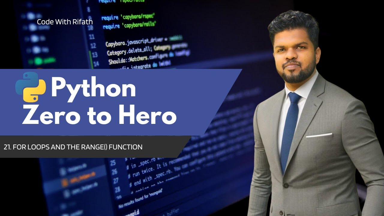 21.for loops and the range() function - YouTube