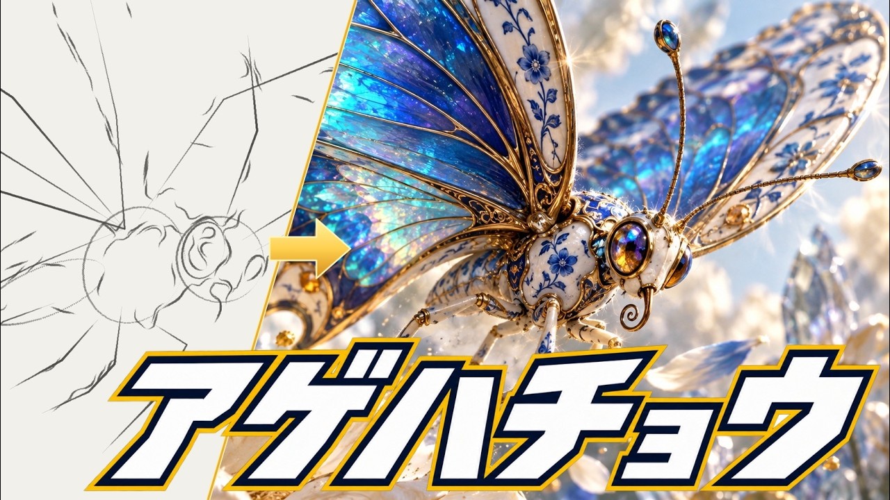 Azure-Winged Butterfly | Drawing Timelapse | Fantasy Creature
