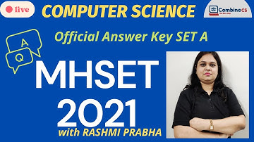 MHSET 2021 PAPER-2 COMPUTER SCIENCE Answer key SET A | Imp. session for UGC NET 2021 | CombineCS