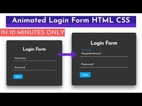 Responsive Animated Login Form using HTML & CSS in Hindi
