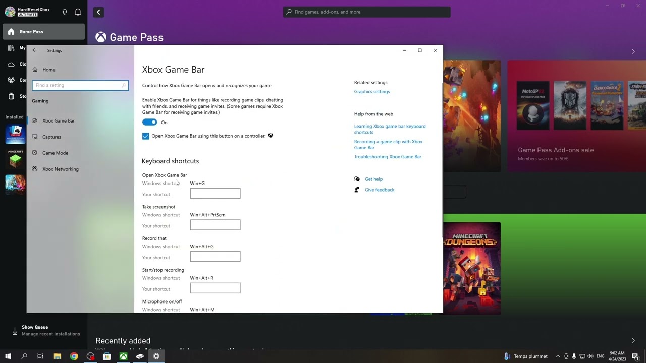 How to Set Custom Shortcuts for Xbox Game Bar in Windows