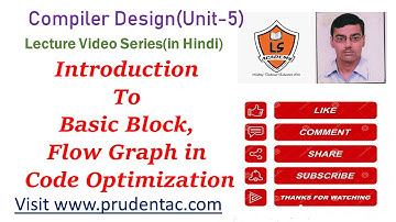 Introduction to  Basic block,flow graph in code optimization  (With Numerical Solution in Hindi )