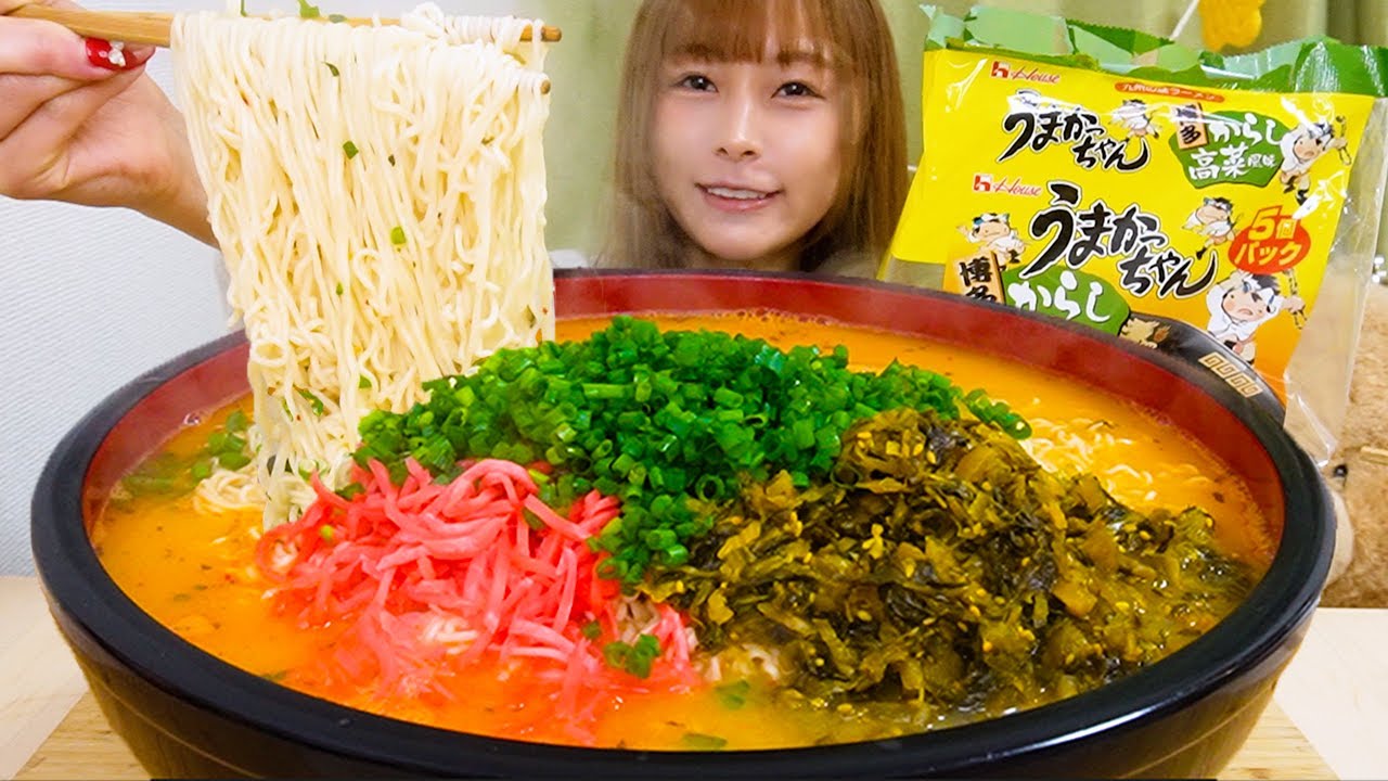 【大食い】うまかっちゃんからし高菜風味10人前