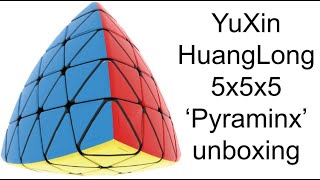 YuXin HuangLong 5x5x5 Pyraminx unboxing | Can I solve it?