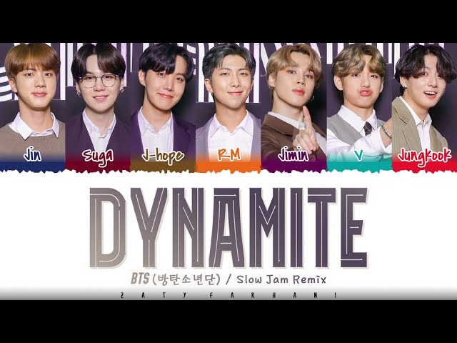 BTS (방탄소년단) - 'DYNAMITE' (SLOW JAM REMIX) Lyrics [Color Coded_Eng]