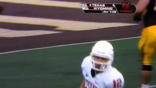Colt McCoy touchdown pass to Dan Bucker V. Wyoming