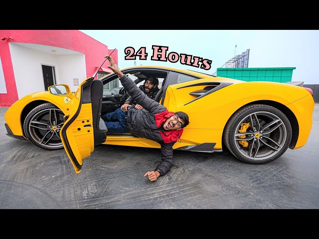 24 Hours in a Supercar Challenge- Ferrari | अब 24 घंटे इस से बाहर नहीं आ सकते | Can I Survive? class=