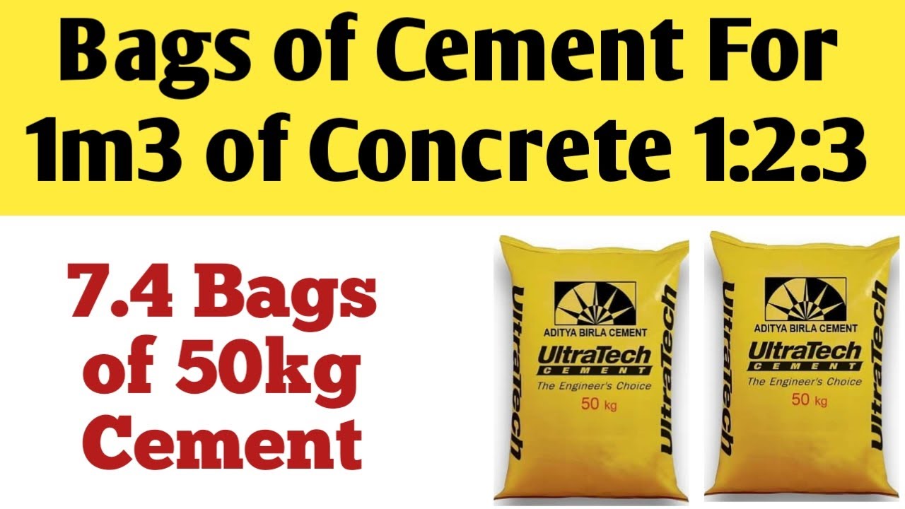 How Many Bags of Cement To Make 1m3 of Concrete 1:2:3 - YouTube