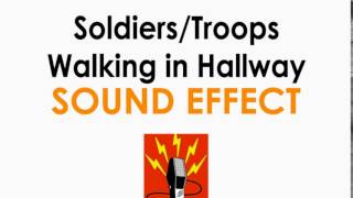 Soldiers Troops Walking in Hallway or Courtyard ♪
