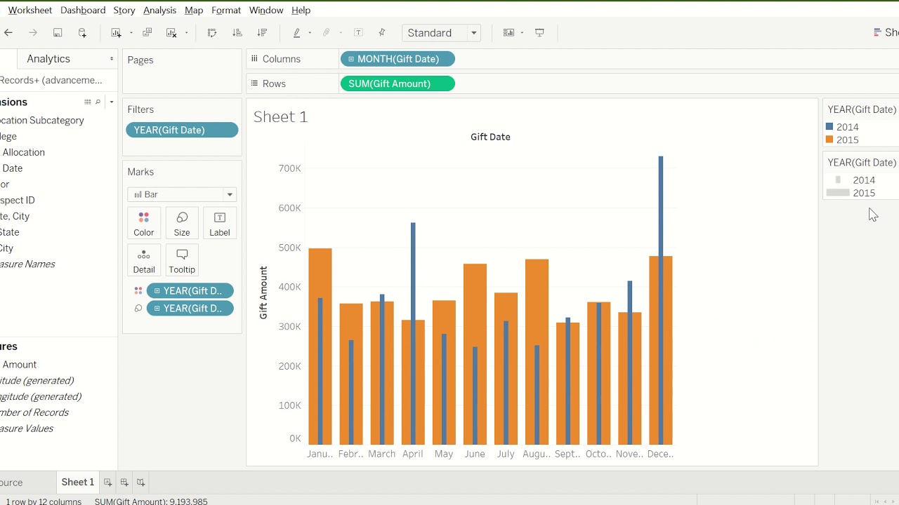 Create Year over Year - Monthly Trend in Tableau - YouTube