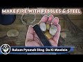 Flint  steel alternative use pebbles containing quartz how to make fire with pebbles and steel