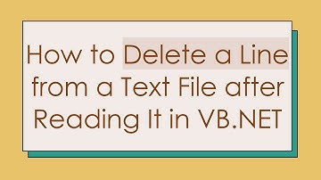 How to Delete a Line from a Text File after Reading It in VB.NET