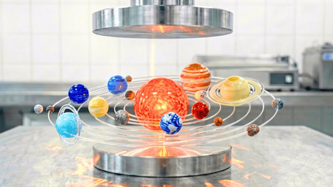 Which Glass Planet Would You Crush? 🪐 | Hydraulic Press