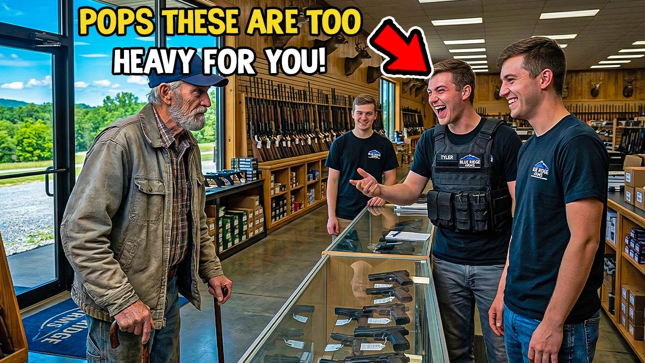 They Laughed at His Age in the Gun Shop — Until the Owner Walked In and Said, 