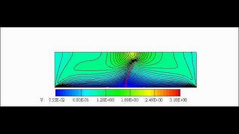 Vibrating beam in a fluid tunnel