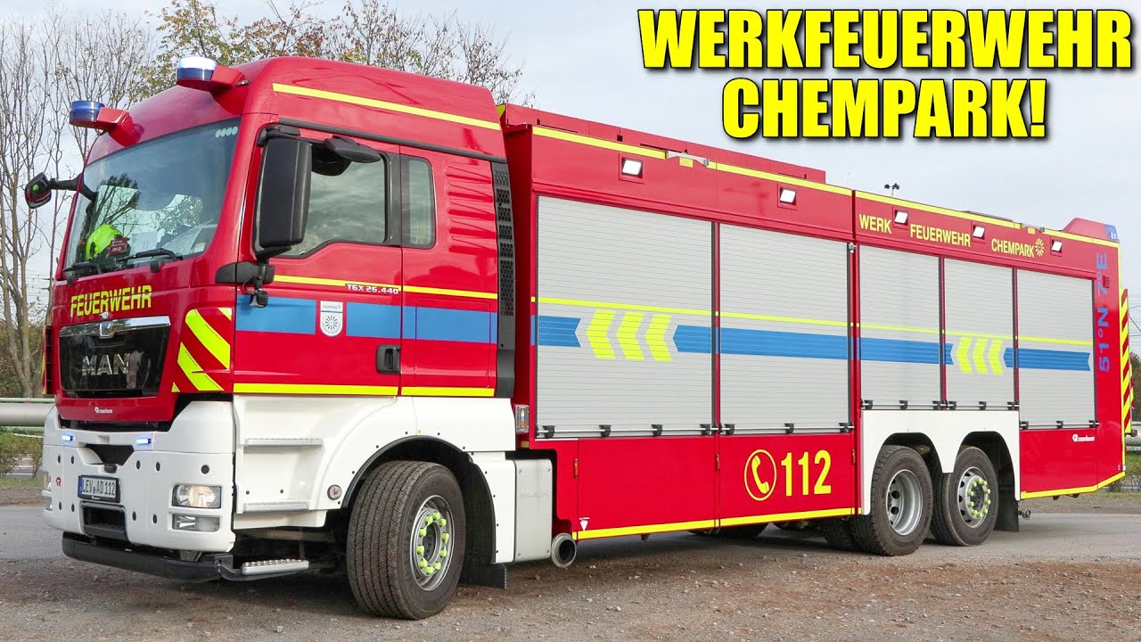 [WERKFEUERWEHR CHEMPARK LEVERKUSEN] - Showfahrt mit 27 Einsatzfahrzeugen & Fahrzeugausstellung -