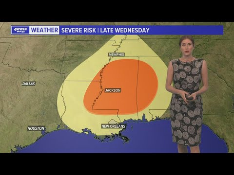 Nice and warm early week, severe risk Wednesday