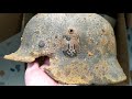 a WILD German soldier with a huge head lost his helmet in Russia. restoration. German helmet m 35.