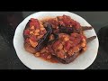 Stuffed Eggplant with Chicken - Stuffed Eggplant in the Pan