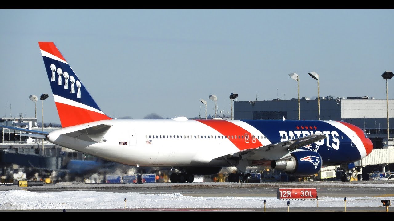 AFC Champions New England Patriots arrive for Super Bowl 