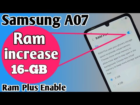 Samsung A07 increase Ram // Ram plus enable
